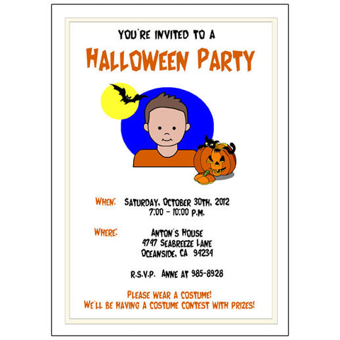 Halloween Party Invitation - Boy