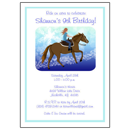 Horse Dreams Birthday Party Invitation