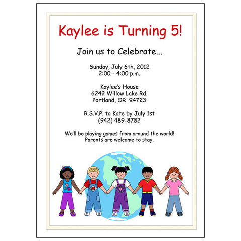 Multicultural Kids Party Invitation