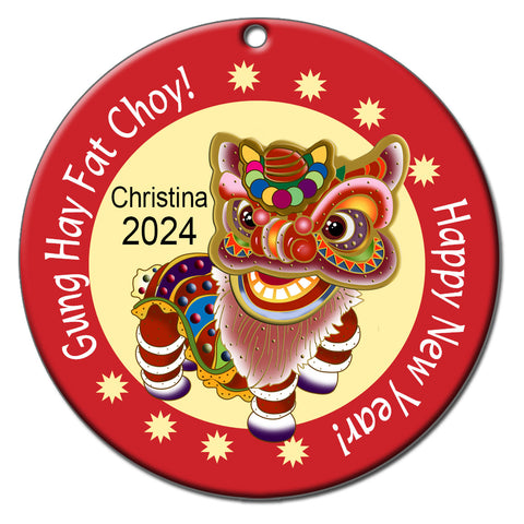 Lion Dancer Personalized Chinese New Year Ornament