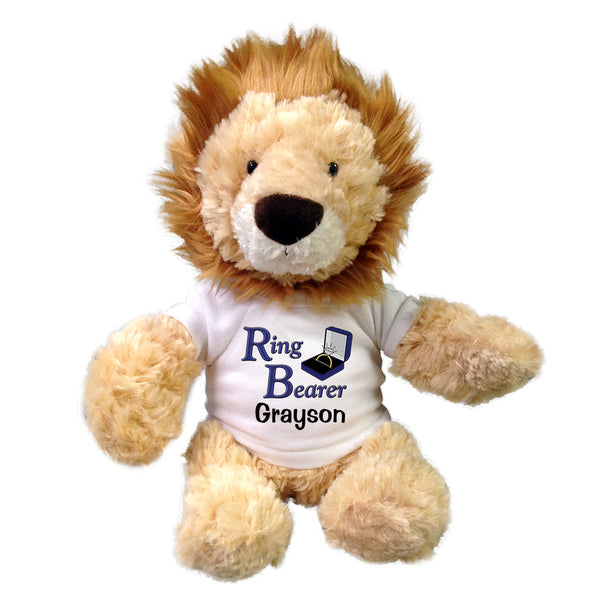 Ring Bearer Lion -  Personalized 12" Stuffed Lion