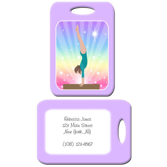 Gymnastics Dreams Bag Tag - Beam Design