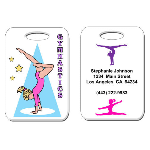 Gymnastics Girl Bag Tag - Handstand