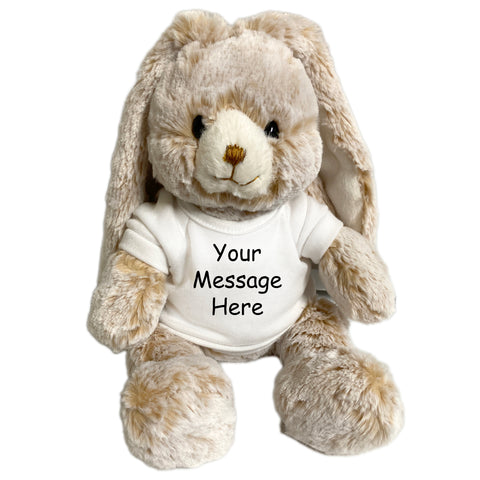 Personalized Stuffed Rabbit - 11" Small Tan Mopsy Bunny