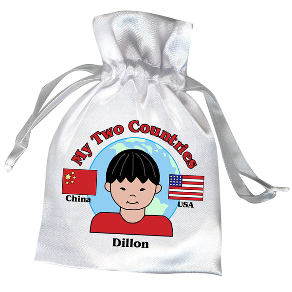 My Two Countries Adoption Party Favor Bag - Boy