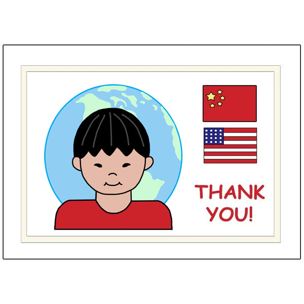 My Two Countries Adoption Thank You Notes - Boy