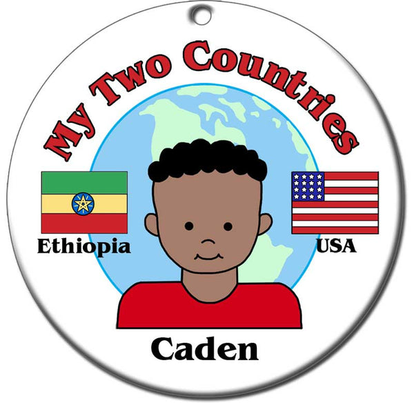 My Two Countries Adoption Ornament - Boy