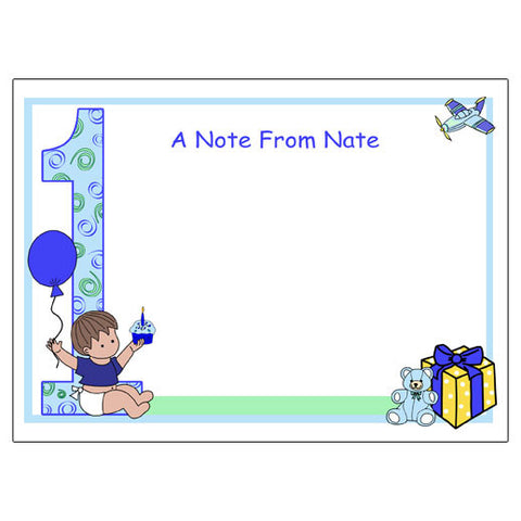Babys 1st Birthday Thank You Card - Boy