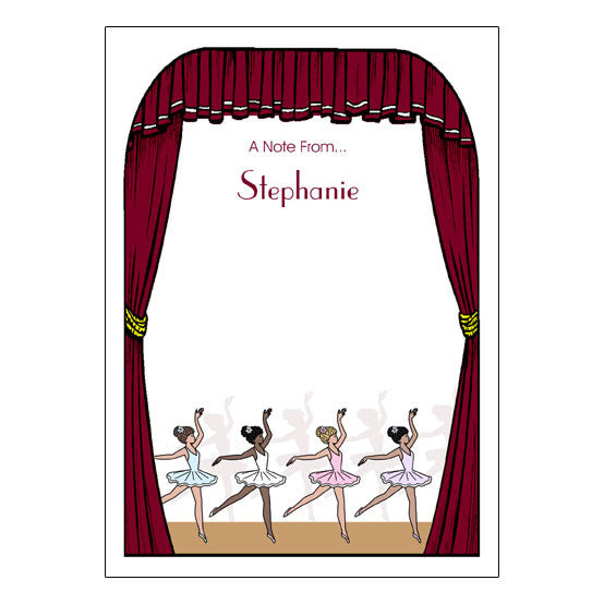 Center Stage Ballet or Dance Recital Thank You Note Cards