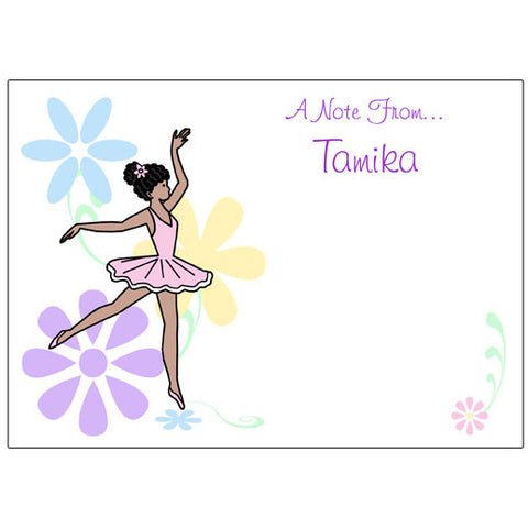 Dainty Floral Ballerina Thank You Note Cards