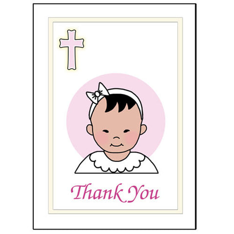 Baptism or Christening Thank You Note Cards - Girl