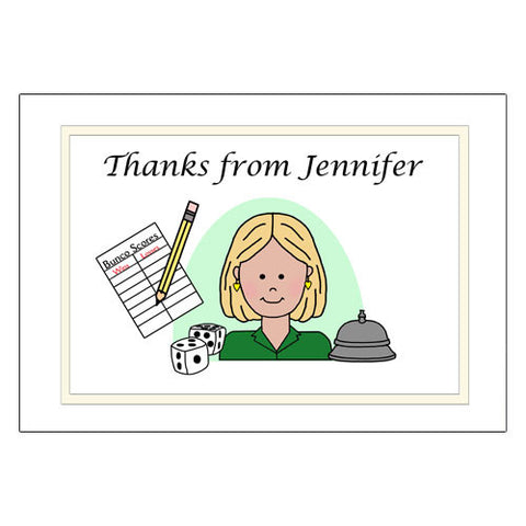 Bunco Party Thank You Note Cards