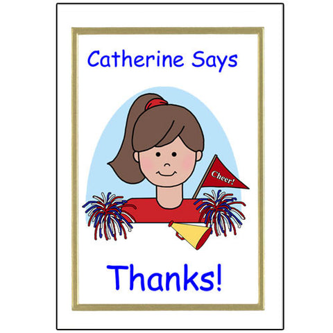 Cheerleading Kid Thank You Note Cards