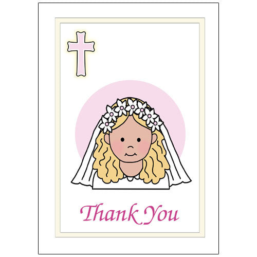 First Communion Thank You Note Cards - Girl