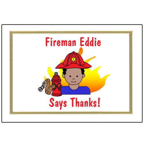 Firefighter Thank You Note Cards - Boy
