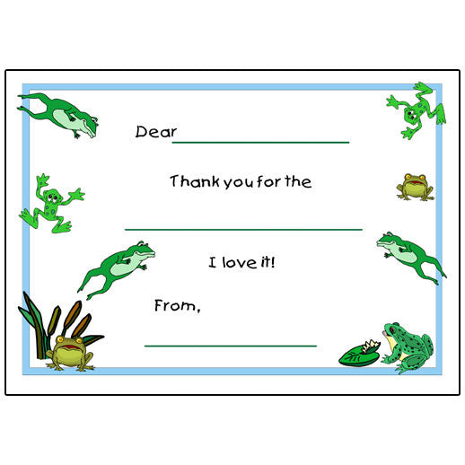 Frog Fill in the Blank Thank You Notes