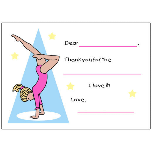 Gymnastics Fill in the Blank Thank You Notes - Handstand
