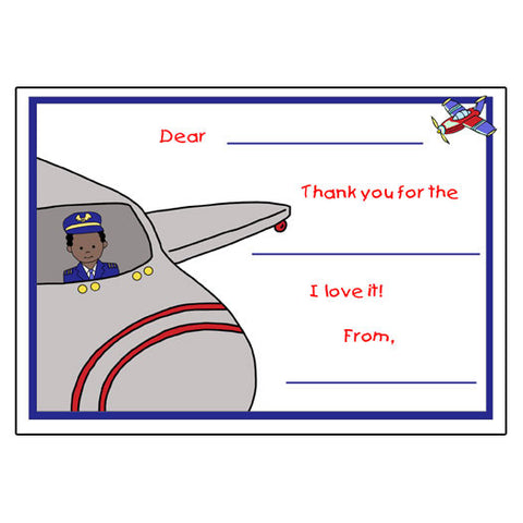 Airplane Pilot Fill in the Blank Thank You Notes