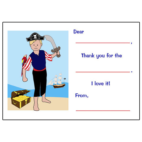 Pirate Fill in the Blank Thank You Notes