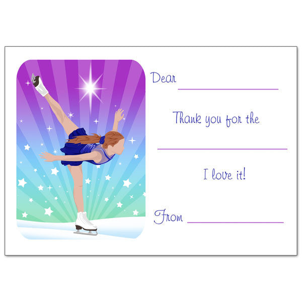 Ice Skating Dreams Fill in the Blank Thank You Notes