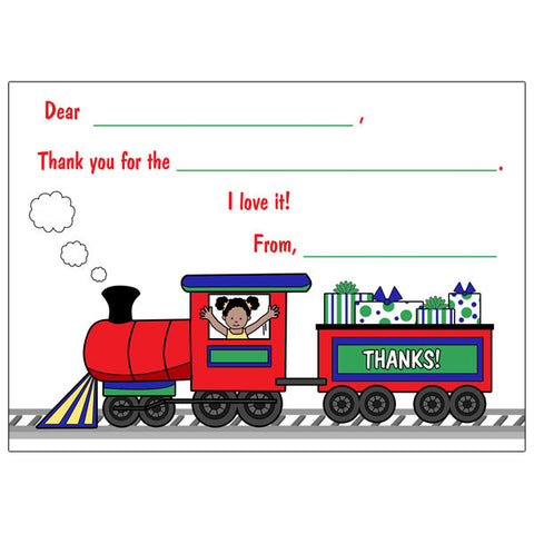 Train Fill in the Blank Thank You Notes - Girl