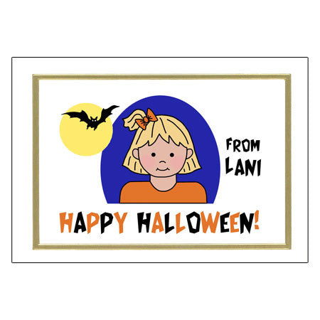 Kids Halloween Cards - Girl