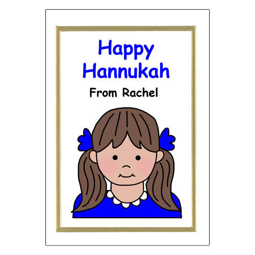 Kids Hanukkah or Chanukah Cards - Girl