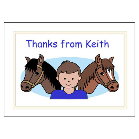 Horse Kid Note Cards - Boy