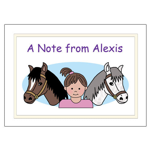 Horse Kid Note Cards - Girl