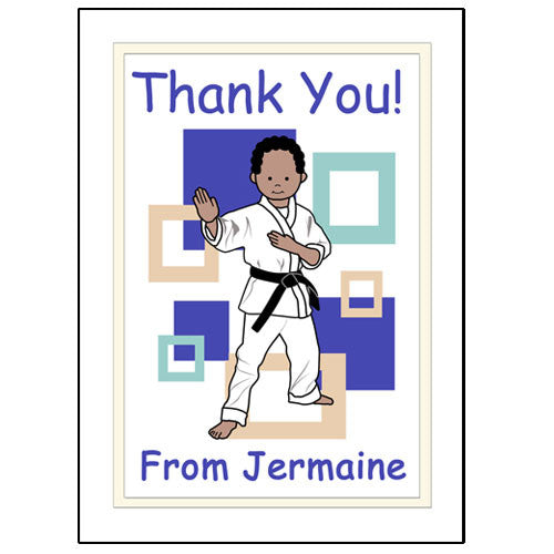 Martial Arts or Karate Kid Thank You Note Cards - Boy