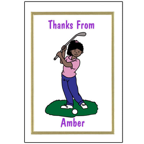 Mini Golf Thank You Note Cards - Girl