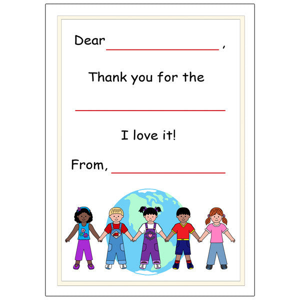 Multicultural Kids Fill In The Blank Thank You Notes