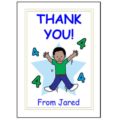 Number Birthday Thank You Note Cards - boy