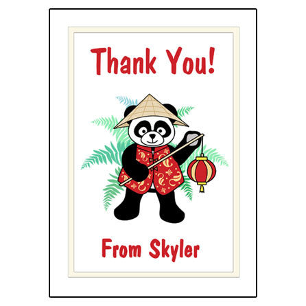 Asian Lantern Panda Thank You Note Cards