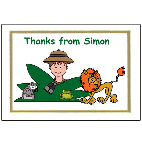 Jungle or Safari Thank You Note Cards - Boy