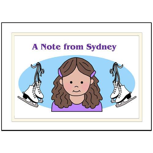 Ice Skating Girl Thank You Note Cards