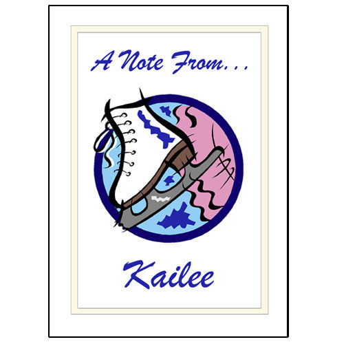 Ice Skate Thank You Note Cards - Personalized