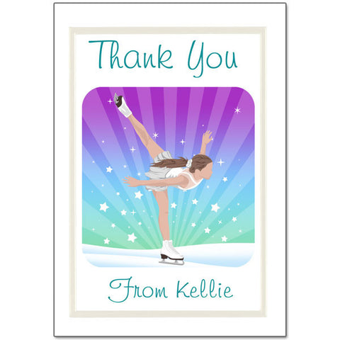 Ice Skating Dreams Thank You Note Cards
