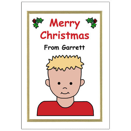 Kids Personalized Christmas Cards - Boy