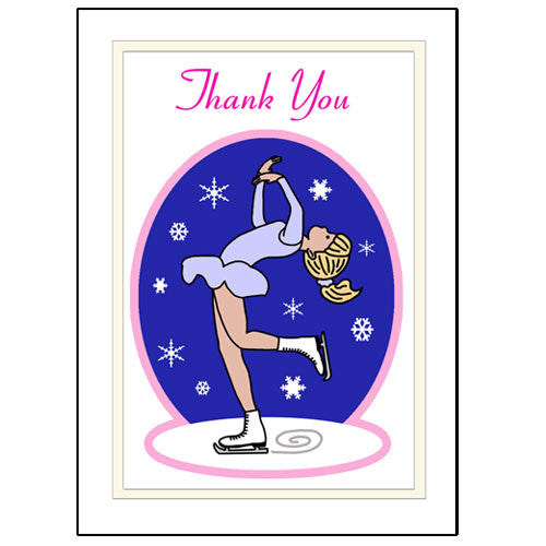 Ice Skating Thank You Note Cards - Layback Skater