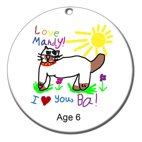 Christmas Ornament Featuring Your Child's Art