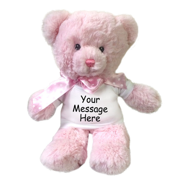 Personalized Teddy Bear - Aurora Pink Baby Bear, 12"