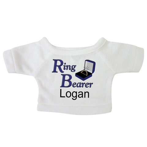 Personalized T-Shirt for 12-14" Teddy Bears or Stuffed Animals - Ring Bearer Design