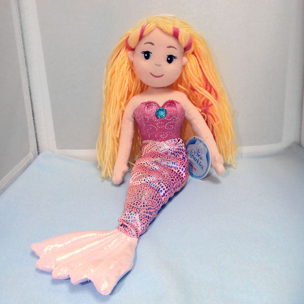 Aurora Plush Mermaid Doll Blonde Mandys Moon Personalized Gifts