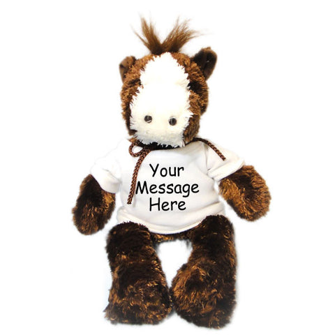 Personalized Stuffed Horse - Brown, 12"