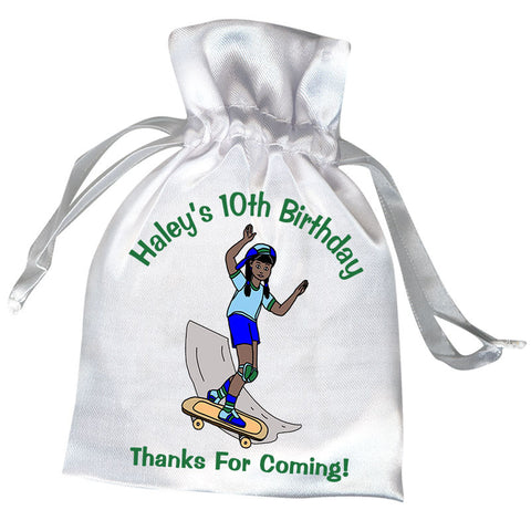 Skateboard Girl Personalized Birthday Party Favor Bags