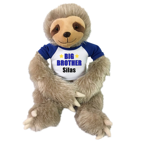 Big Brother Personalized Stuffed Sloth - 18" Tan Unipak Plush Sloth