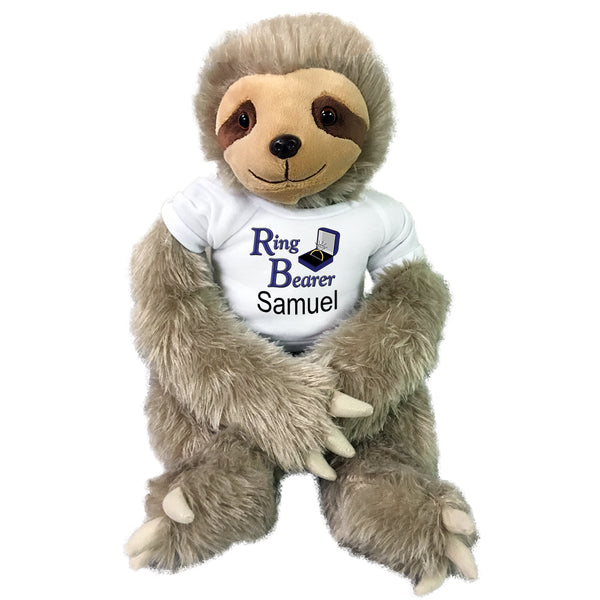 Ring Bearer Sloth -  Personalized 18" Plush Tan Unipak Sloth