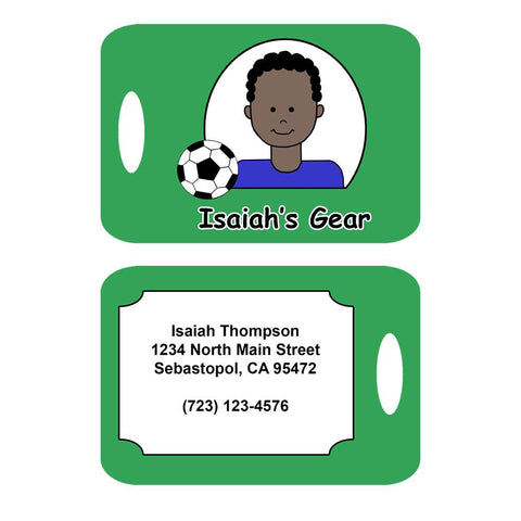 Soccer Kid Personalized Bag Tag for Boys