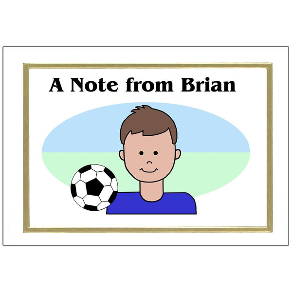 Soccer Kid Personalized Thank You Note Cards for Boys